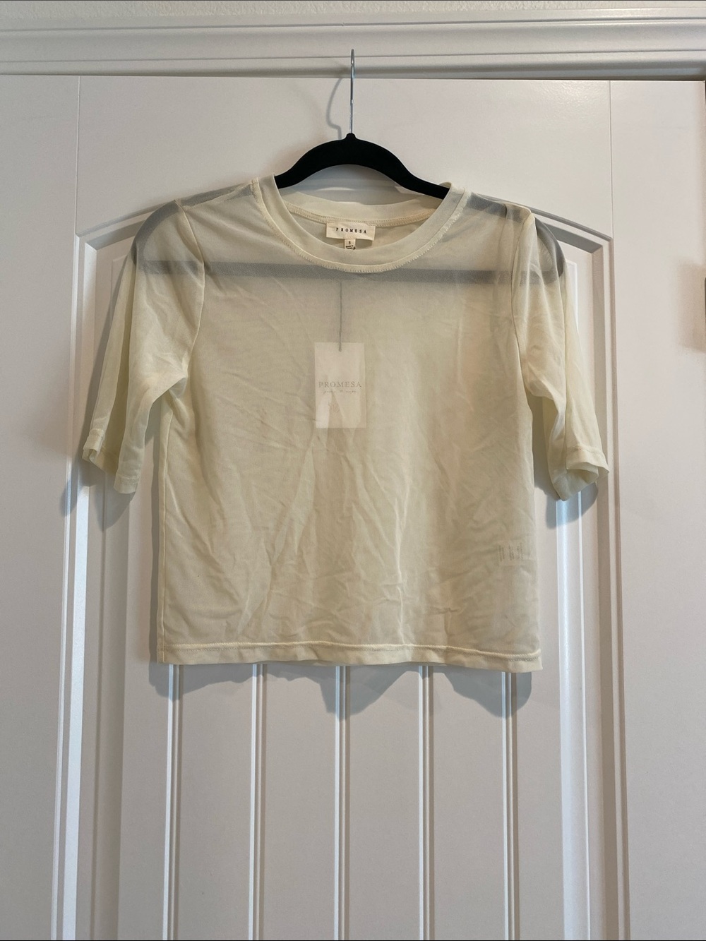 Promesa Light Cream Sheer Short Sleeve Tee